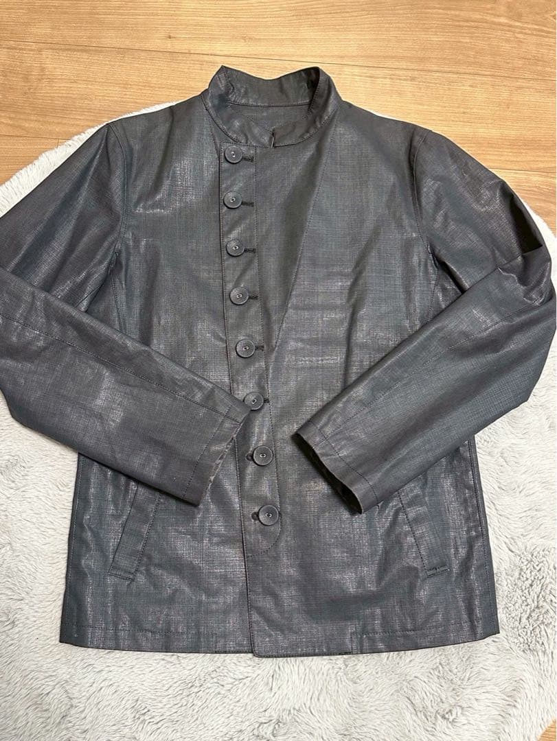 ジャンポールゴルチェ ノーカラージャケット サイズ:48 黒 ブラック