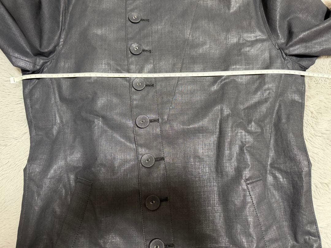 ジャンポールゴルチェ ノーカラージャケット サイズ:48 黒 ブラック