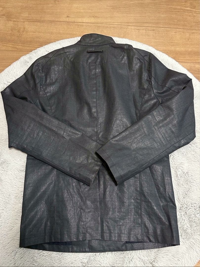 ジャンポールゴルチェ ノーカラージャケット サイズ:48 黒 ブラック