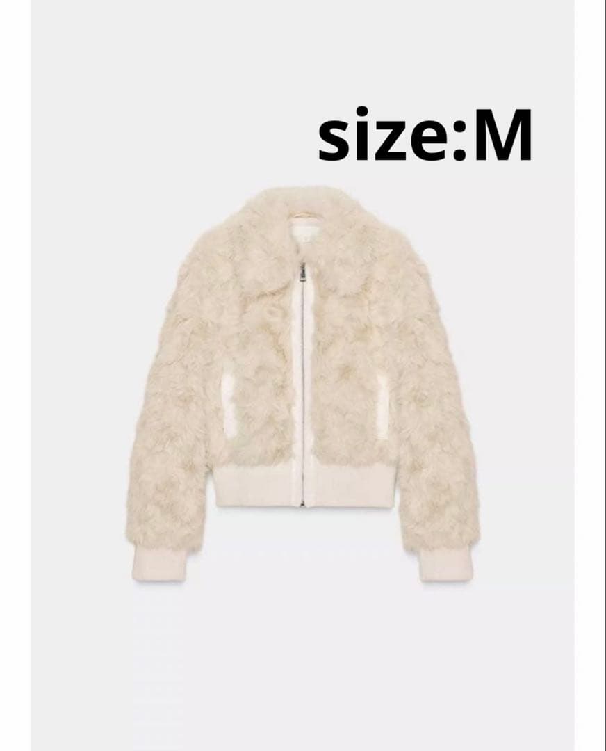 ZARA フェイクファーボンバージャケット　M