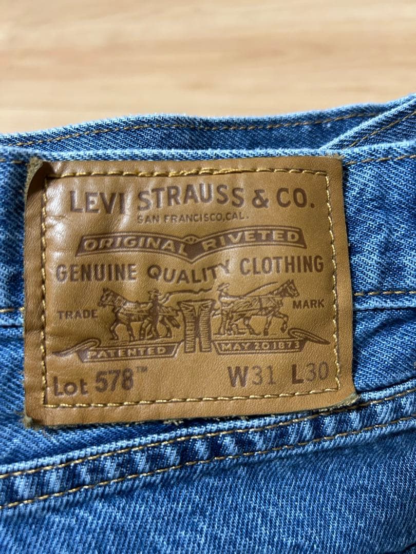 【美品】LEVI'S ／578 ／W31L30バギーミディアムインディゴ　デニム