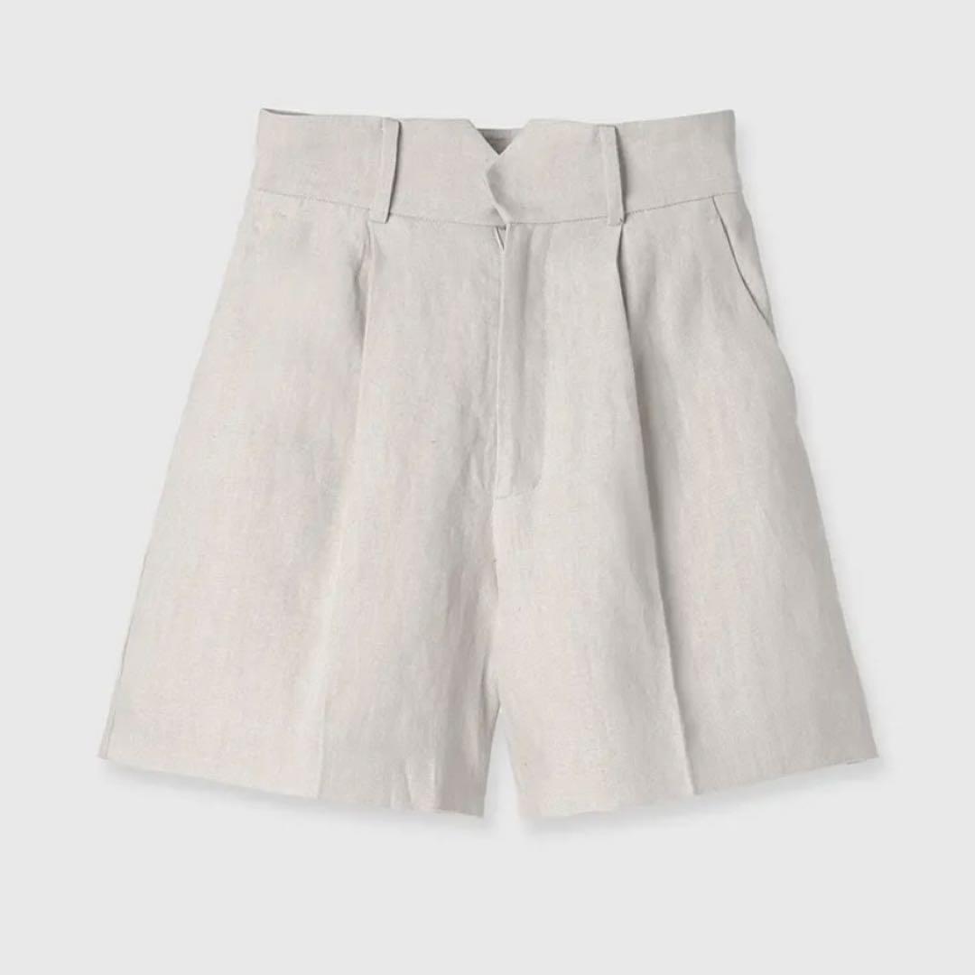 【タグ付き新品】anuans リネンバミューダパンツ　beige