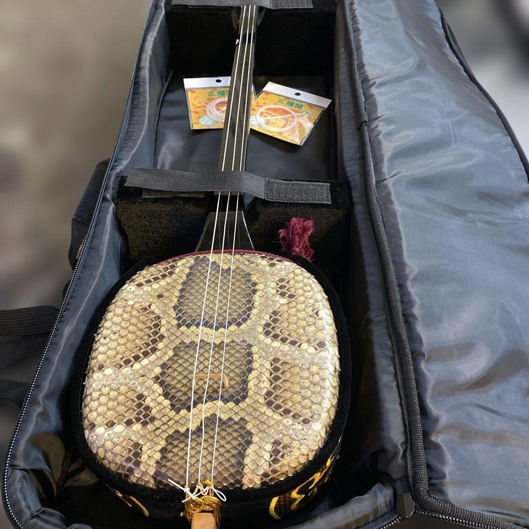 三線本体 ヘビ革風