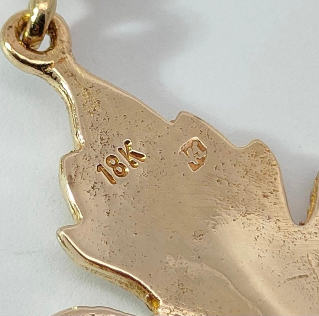 t*o様 18金 K18 カエデ 葉っぱ デザインネックレストップ 3.8g