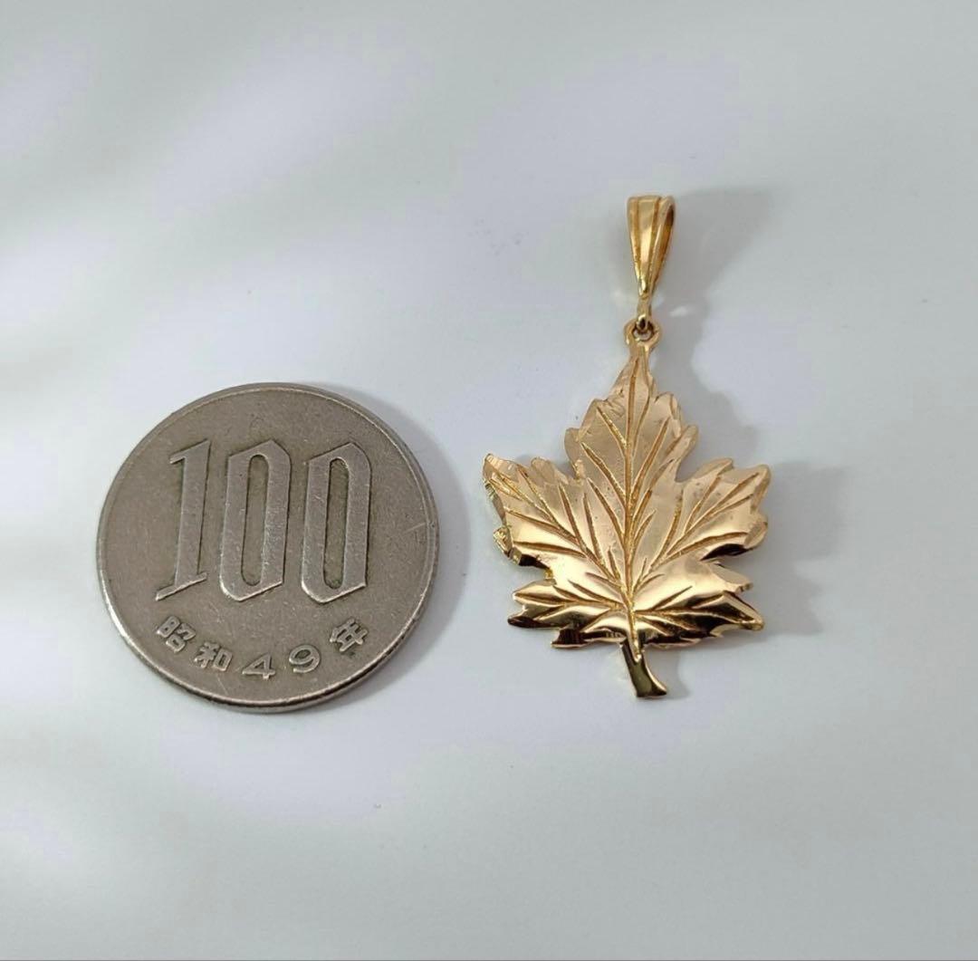 t*o様 18金 K18 カエデ 葉っぱ デザインネックレストップ 3.8g
