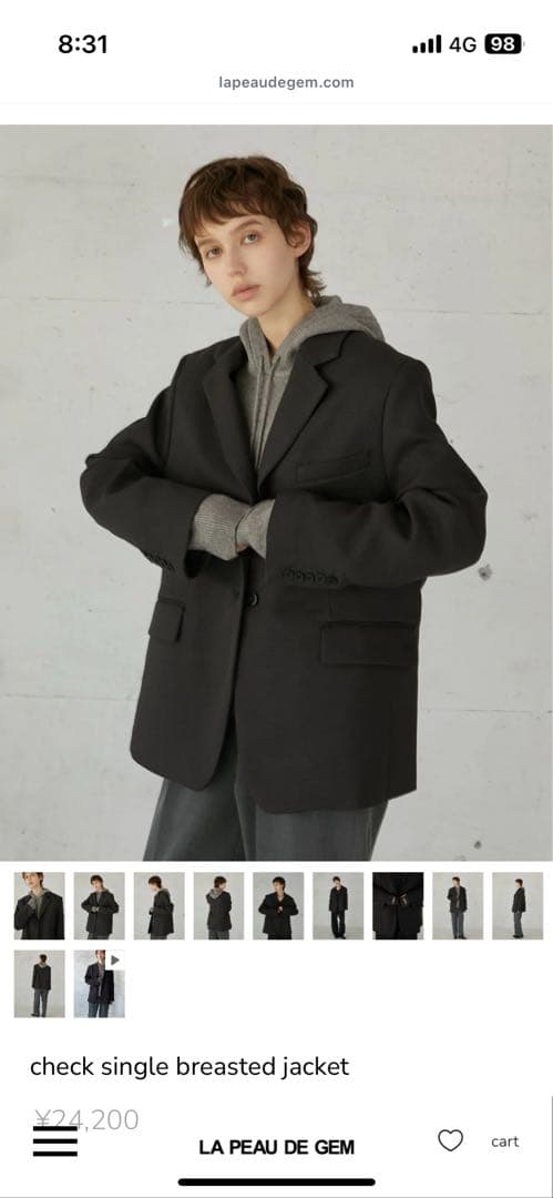 専用　新品check single breasted jacket