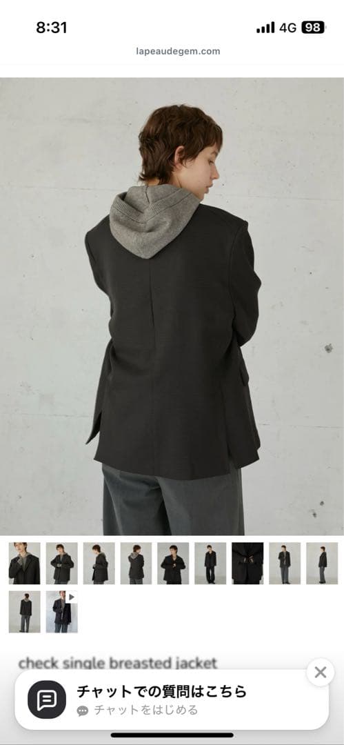 専用　新品check single breasted jacket