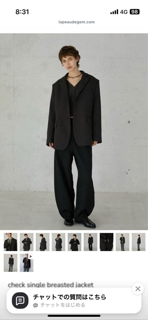 専用　新品check single breasted jacket