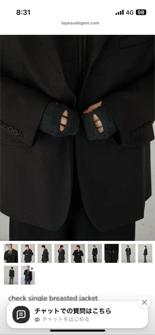 専用　新品check single breasted jacket