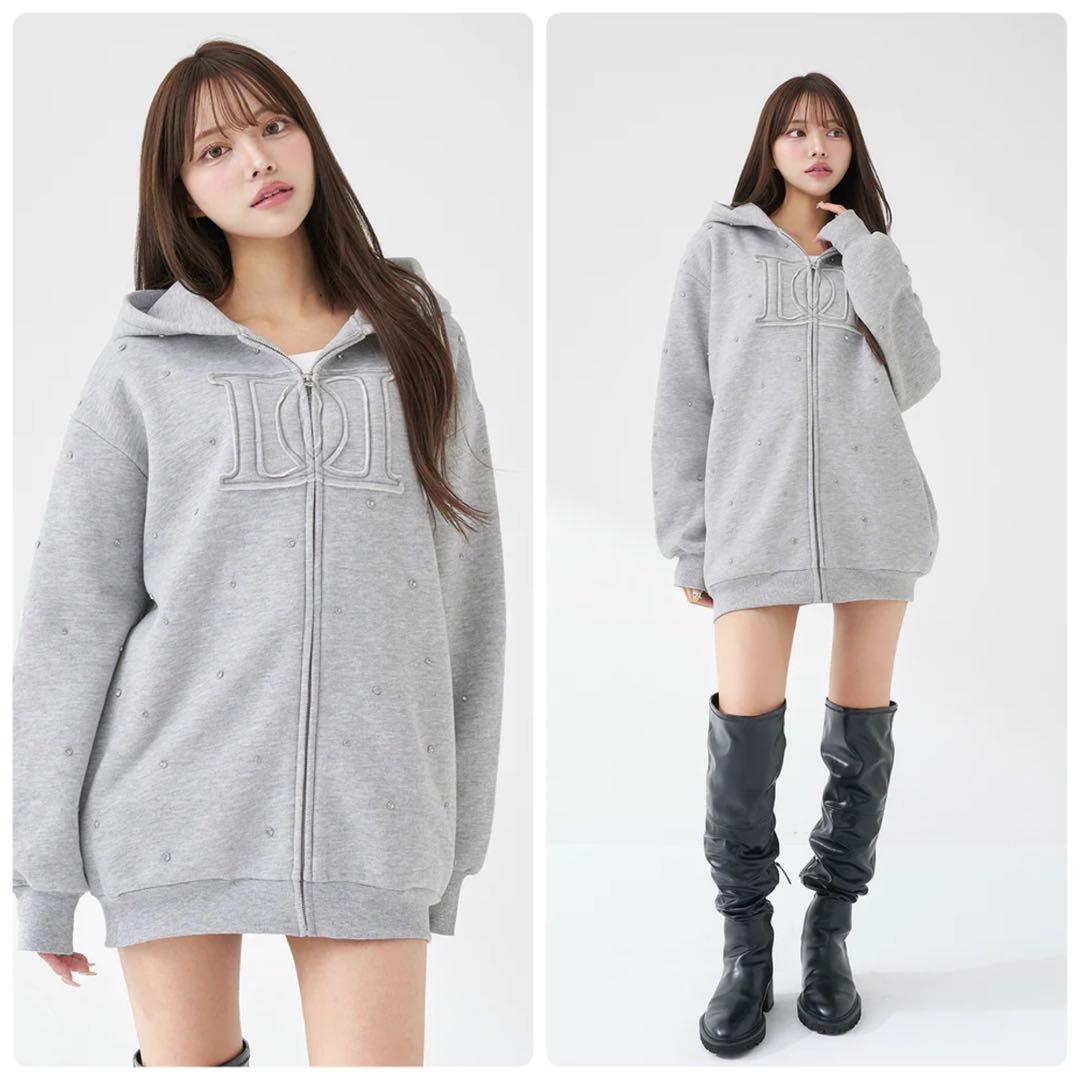 【新品未使用】Darich DDロゴビジュージップパーカー　グレー