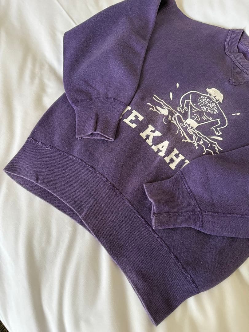 50s〜60s ヴィンテージ スウェット 前V パープル フェード ナス紺