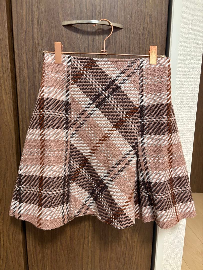 SNIDEL ロービングチェックミニスカート　ピンク　0サイズ