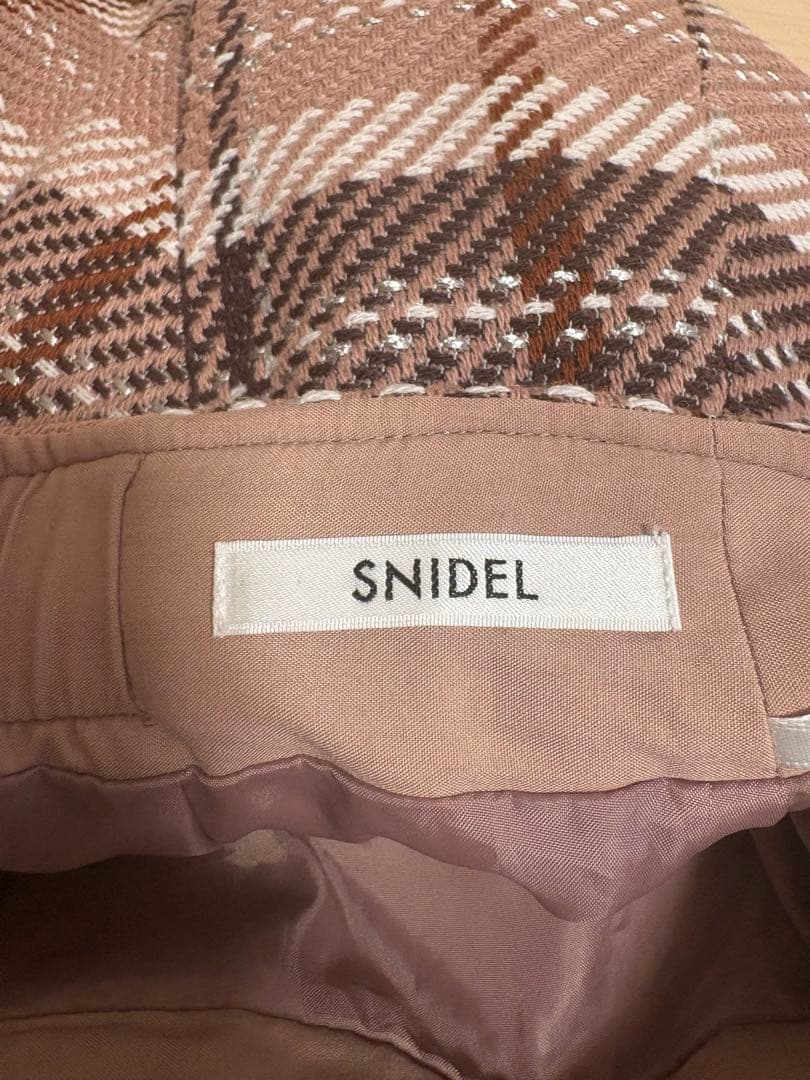 SNIDEL ロービングチェックミニスカート　ピンク　0サイズ