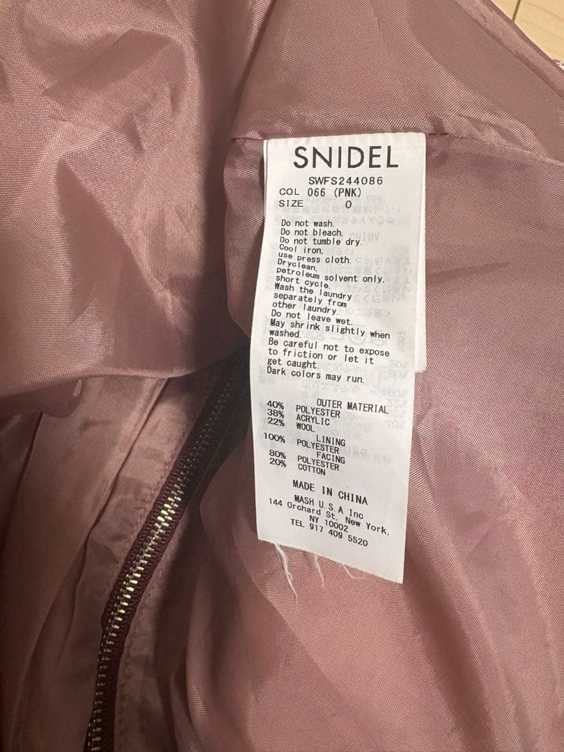 SNIDEL ロービングチェックミニスカート　ピンク　0サイズ