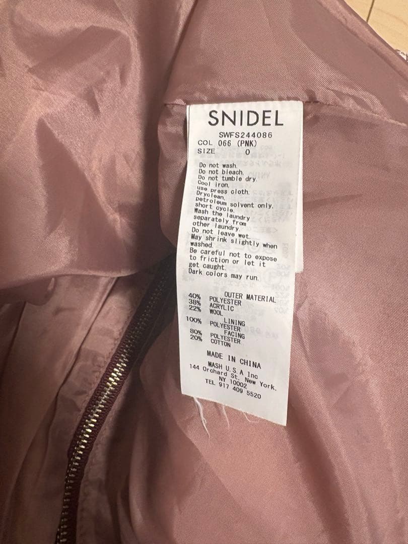 SNIDEL ロービングチェックミニスカート　ピンク　0サイズ