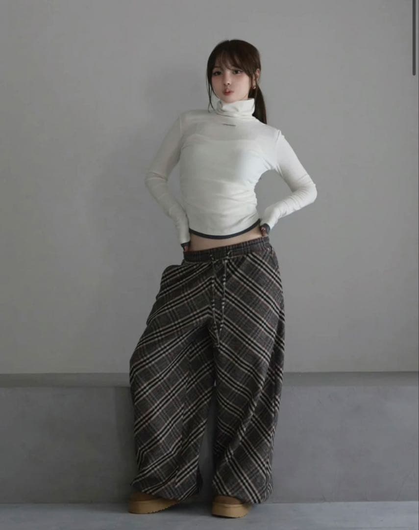 ★✨アンドマリー Monica check loose pants