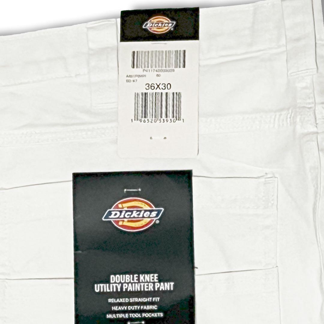 新品36x30 ホワイト DICKIES ダブルニー ペインター パンツ