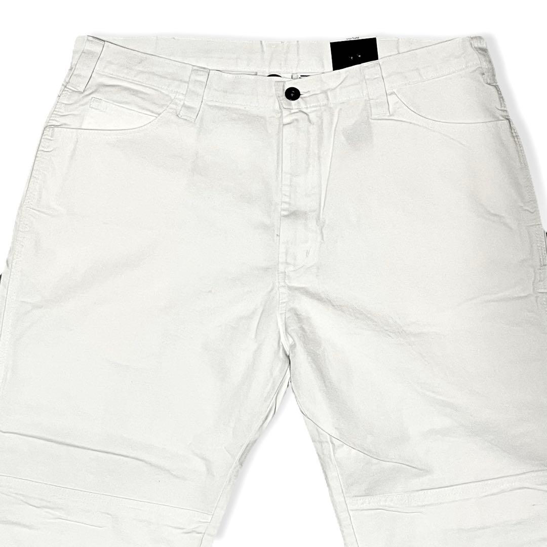 新品36x30 ホワイト DICKIES ダブルニー ペインター パンツ