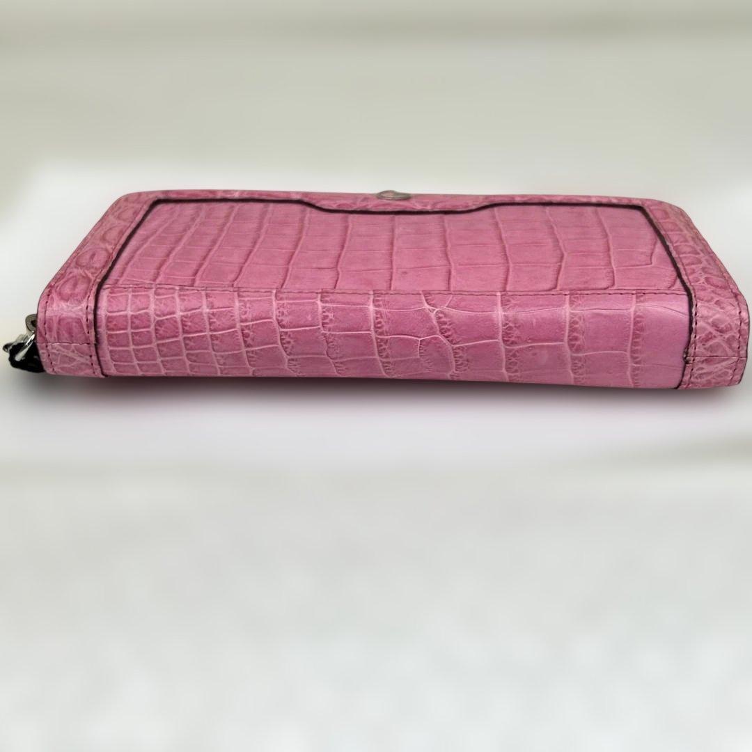 【新品未使用タグ付き】長財布　GRES クロコダイル　ラウンドジップ　ピンク