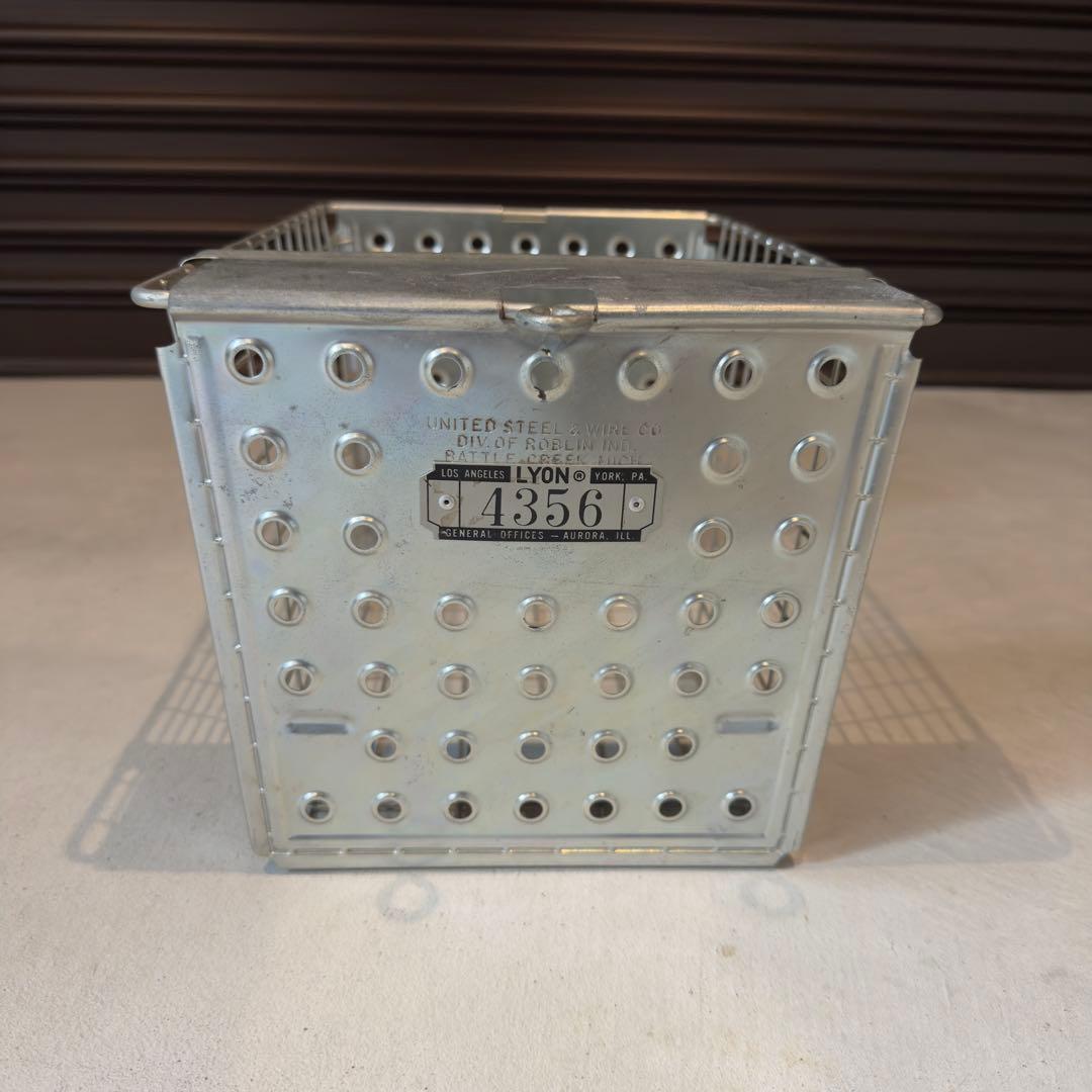 美品 ワイヤーバスケット Vintage ビンテージアメリカ ギアコンテナ