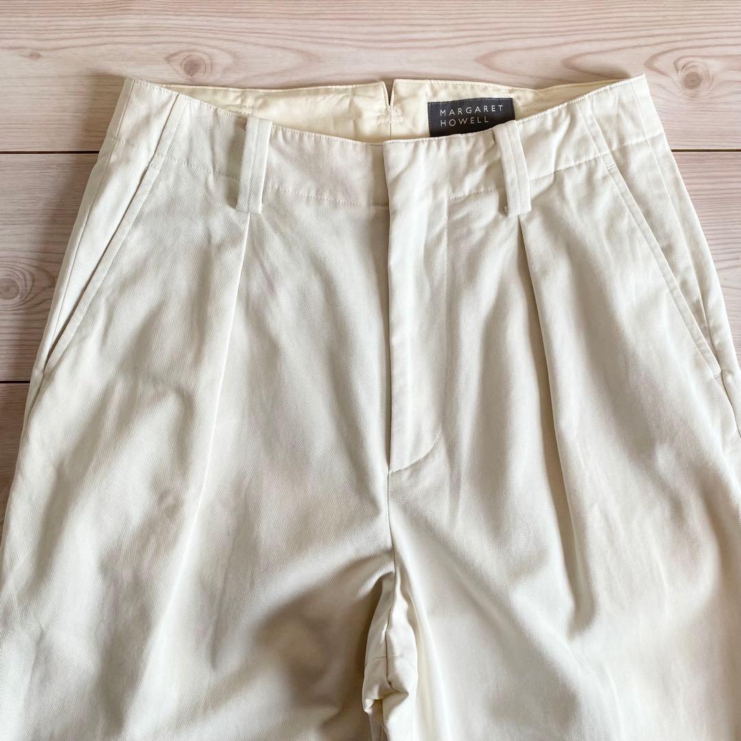 2024AW マーガレットハウエル オーガニックコットンツイル タックパンツ Ⅱ