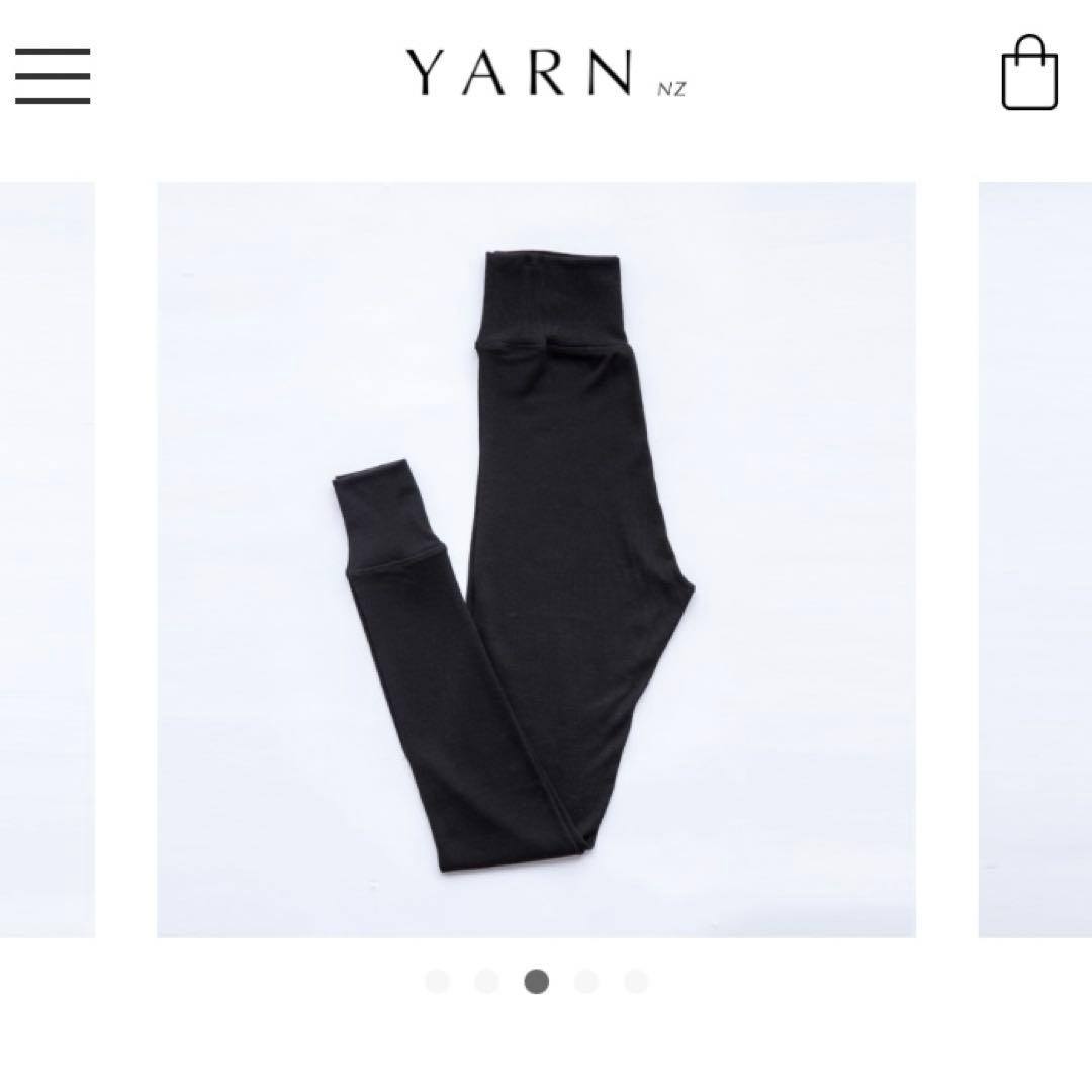 YARN ルル リブレギンス 黒 ZQメリノウール