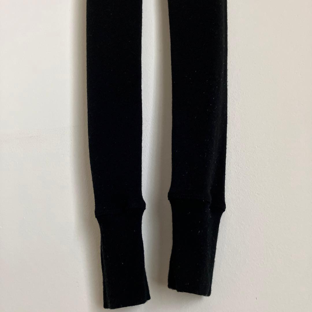 YARN ルル リブレギンス 黒 ZQメリノウール