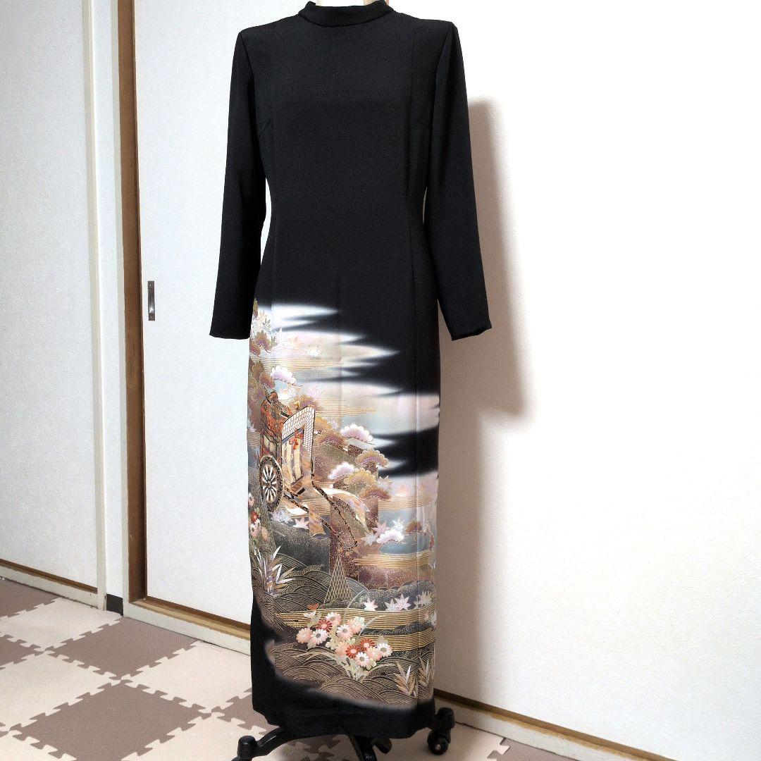 留袖リメイクタイトラインワンピースハレの日結婚式　発表会　卒業式パーティー13号