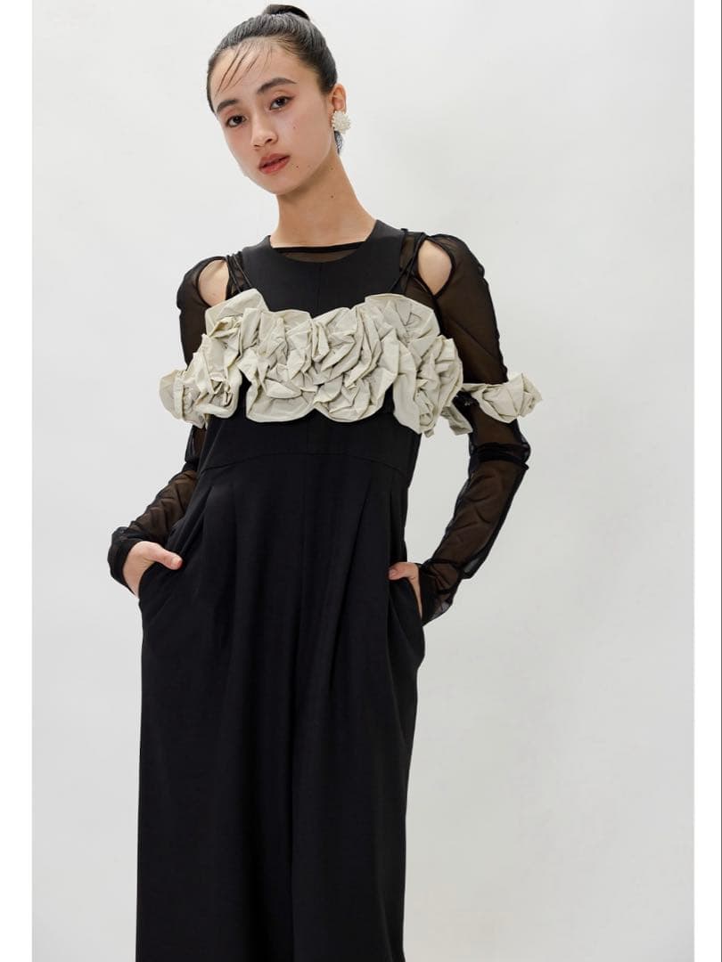 ANDRESD ruffled bustier pants dress Sサイズ