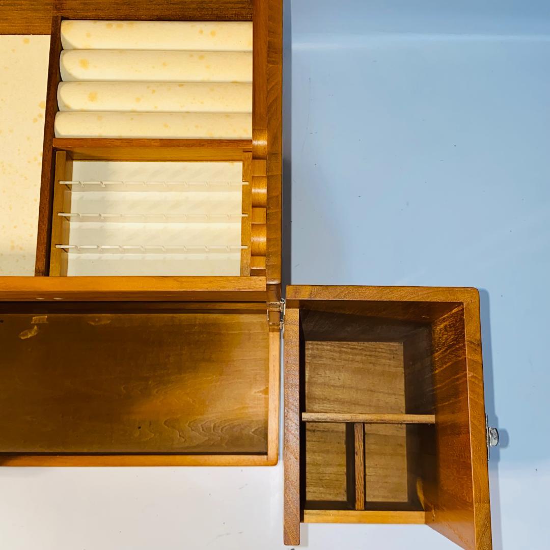 化粧箱 木目 三面鏡 木製 レトロ メイクボックス ドレッサー ② 送料込み