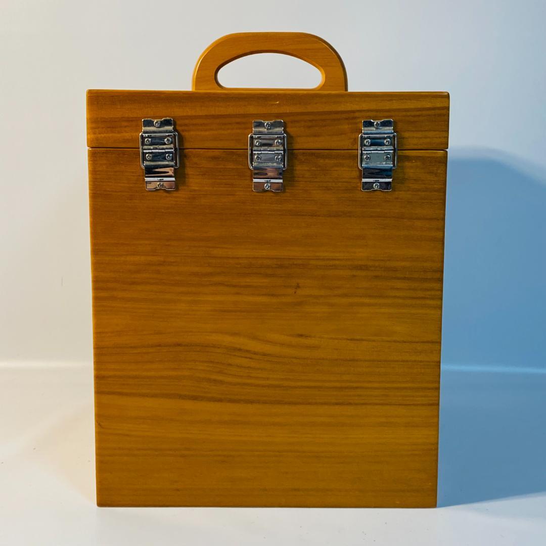 化粧箱 木目 三面鏡 木製 レトロ メイクボックス ドレッサー ② 送料込み