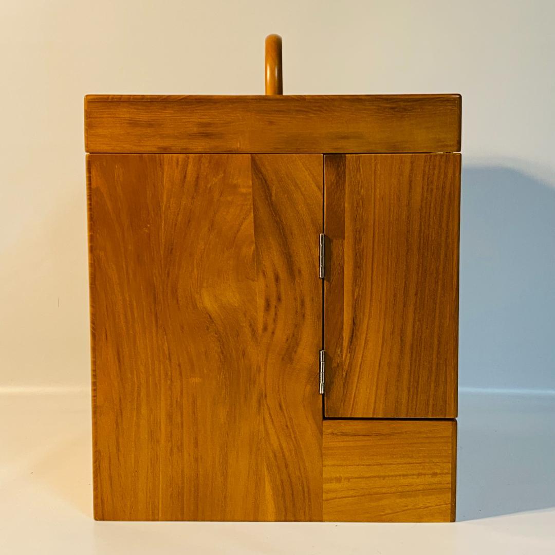 化粧箱 木目 三面鏡 木製 レトロ メイクボックス ドレッサー ② 送料込み