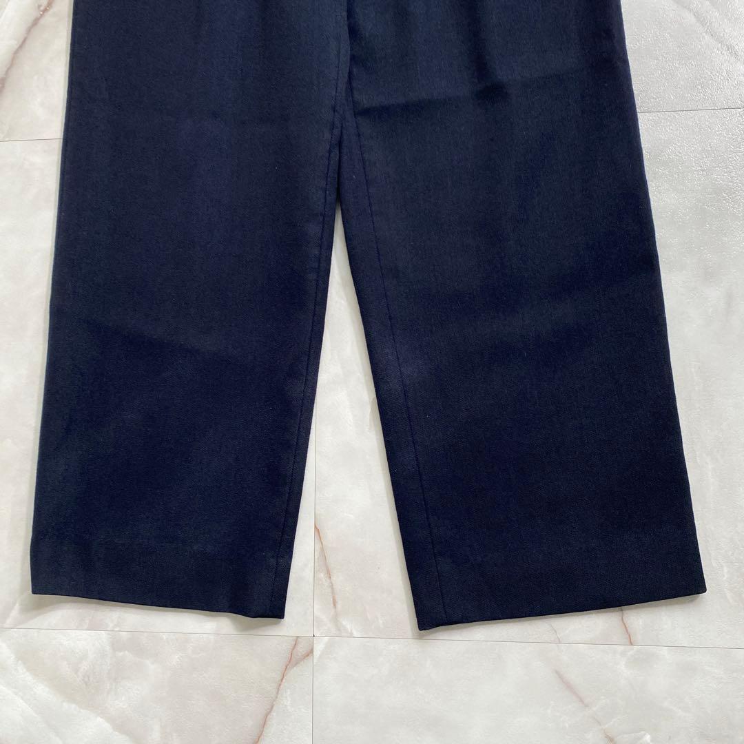 A18563 美品 Hビューティ&ユース ダブルクロスパンツ ネイビー M