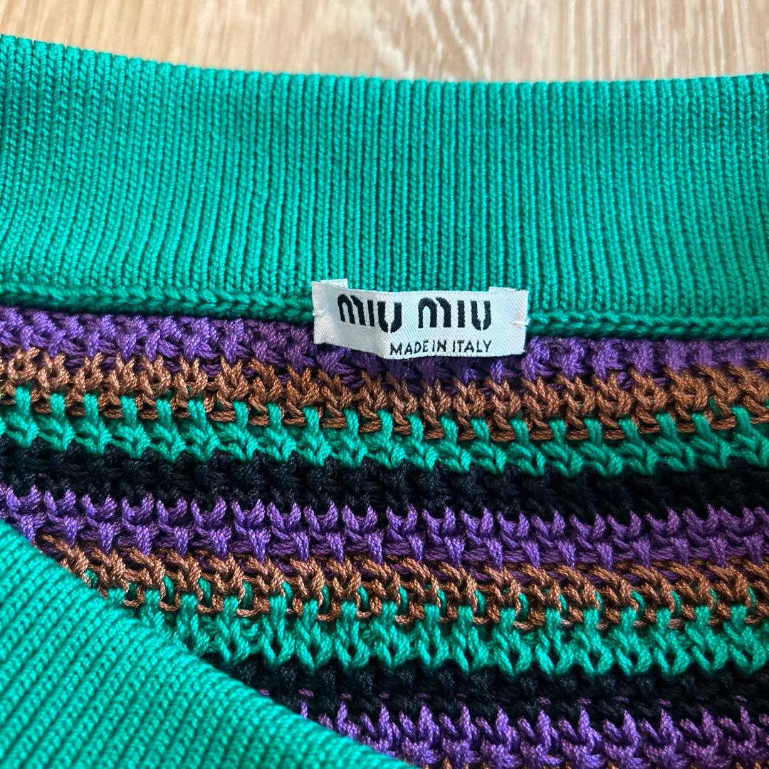 【未使用】miumiu クロシェ　ミニスカート