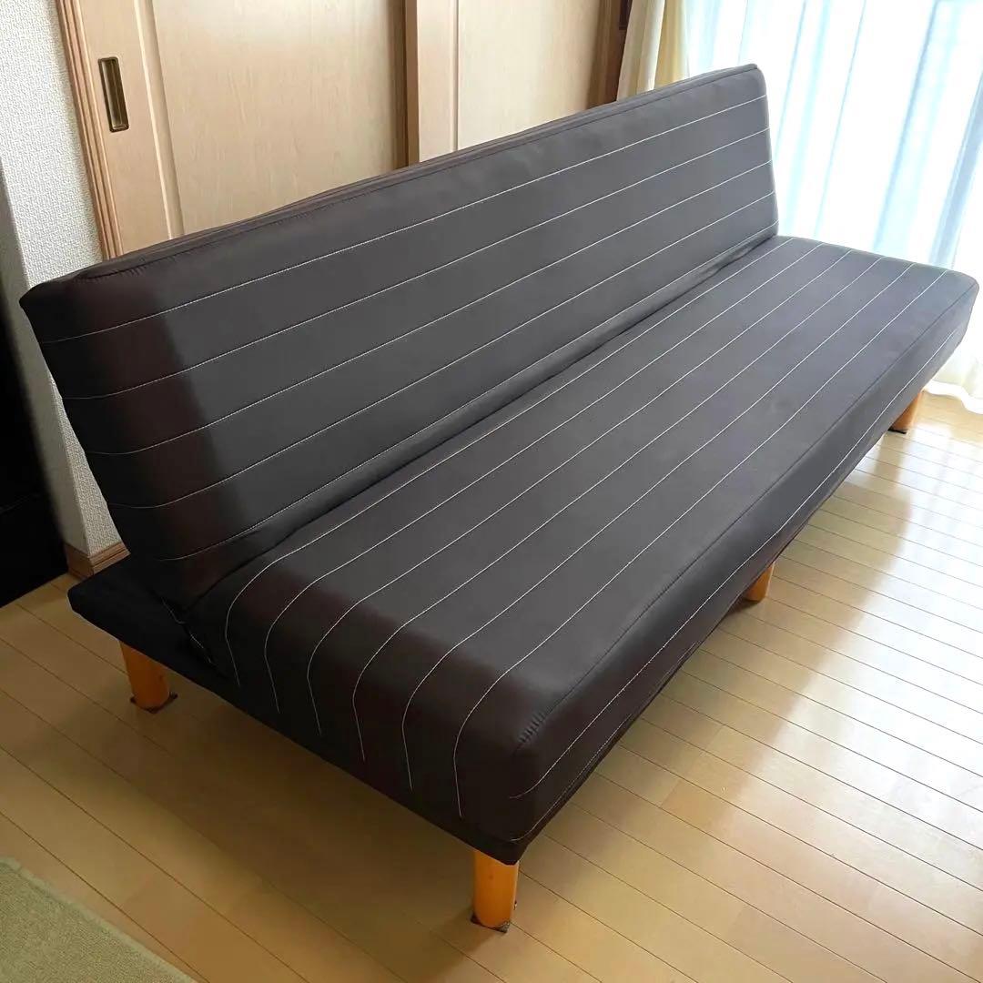 ソファベッド シングルベッド ダークブラウン