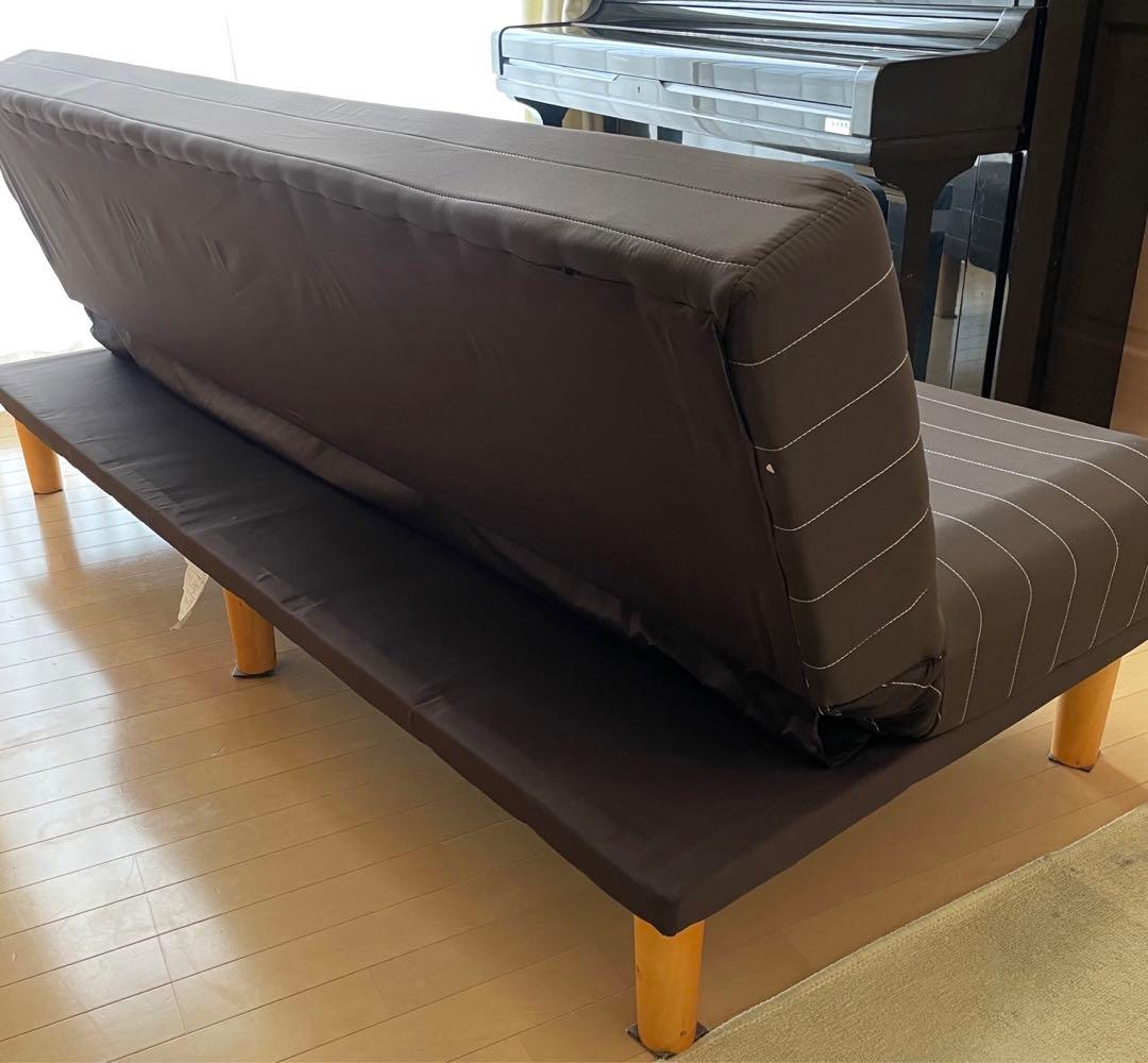 ソファベッド シングルベッド ダークブラウン