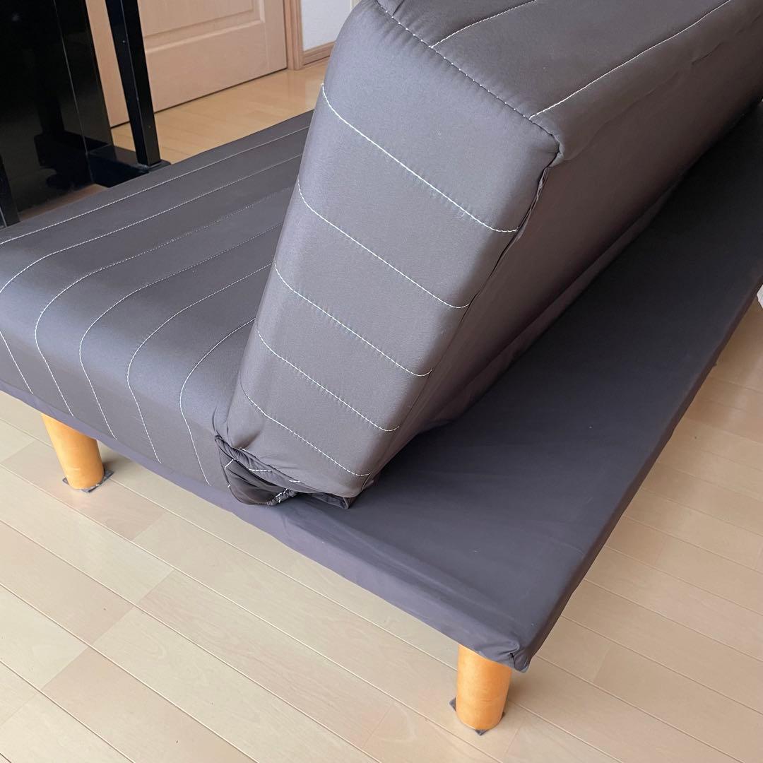 ソファベッド シングルベッド ダークブラウン