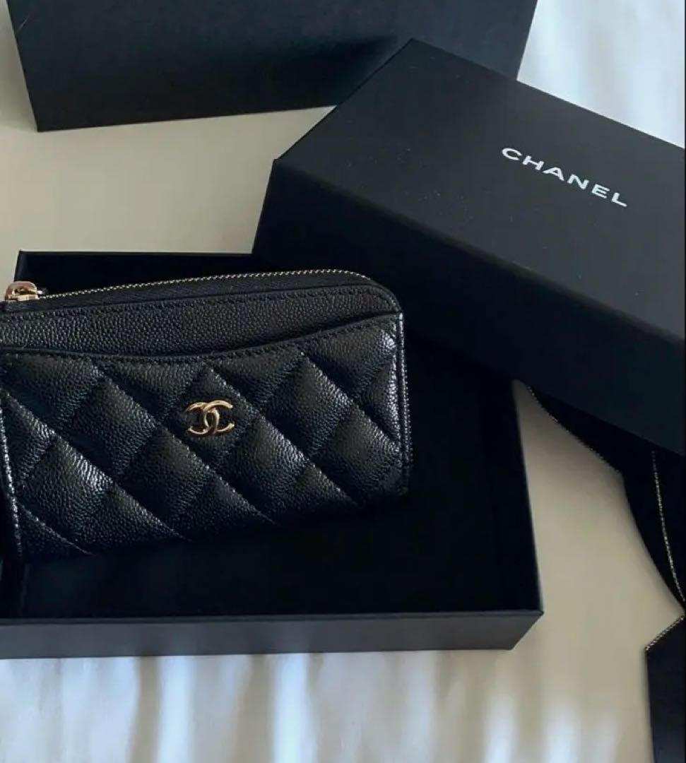 CHANEL クラシック ジップ カードケース　ブラック