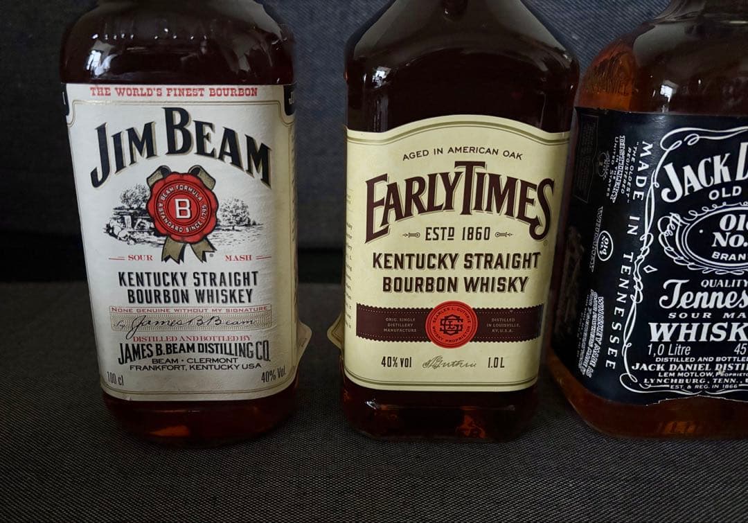 ジャックダニエルなど　バーボンウイスキー古酒　1000ml　3本セット　未開封