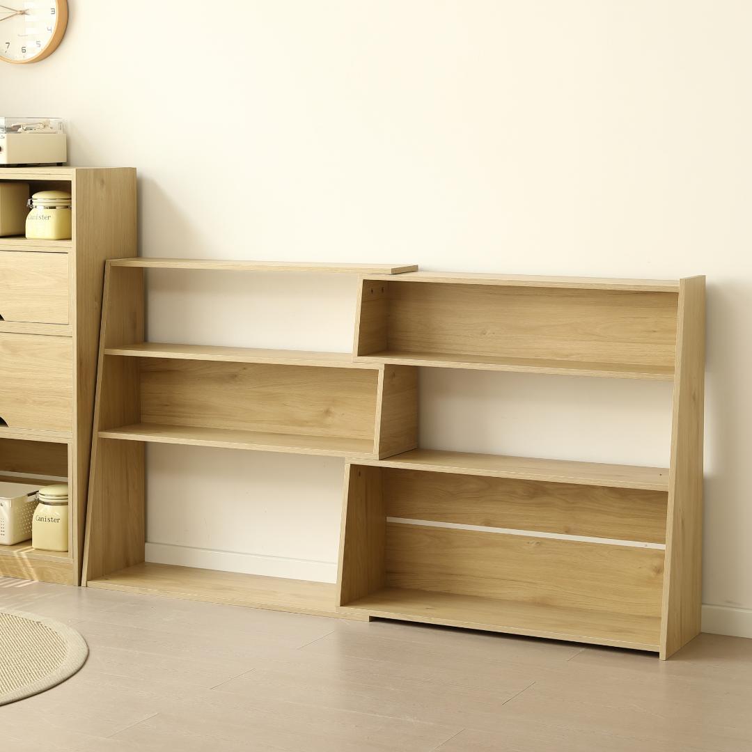 【幅90〜175cm】伸縮ラック オープンシェルフ 薄型 本棚 サイドボード