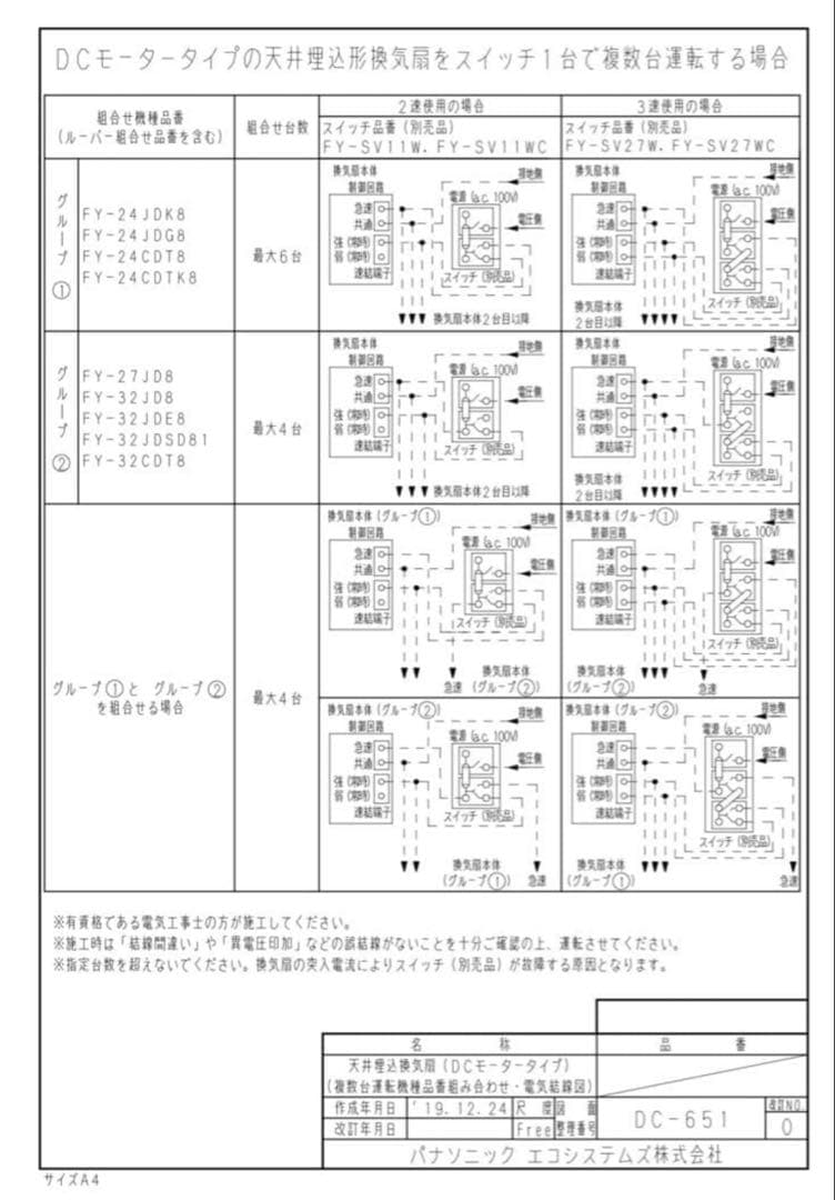 FY-27JD8 換気扇 DCモーター搭載　パナソニック