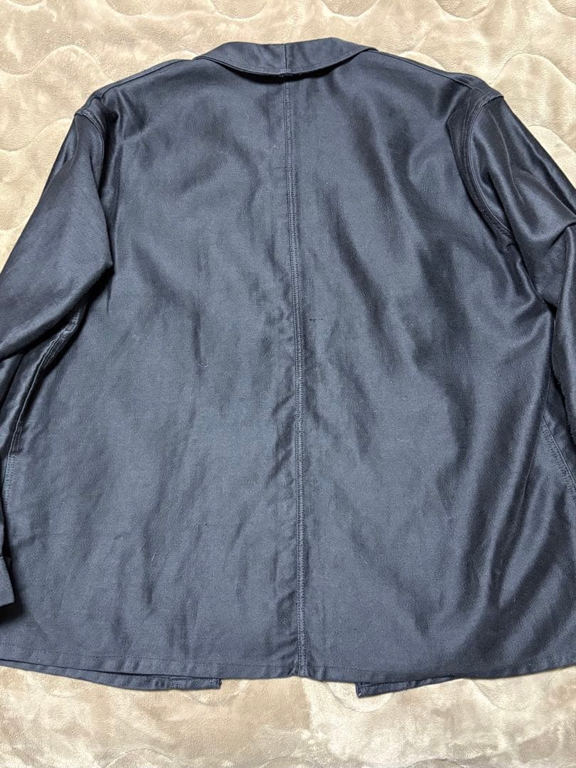 ブラックモールスキンジャケット フレンチヴィンテージ ユーロヴィンテージ