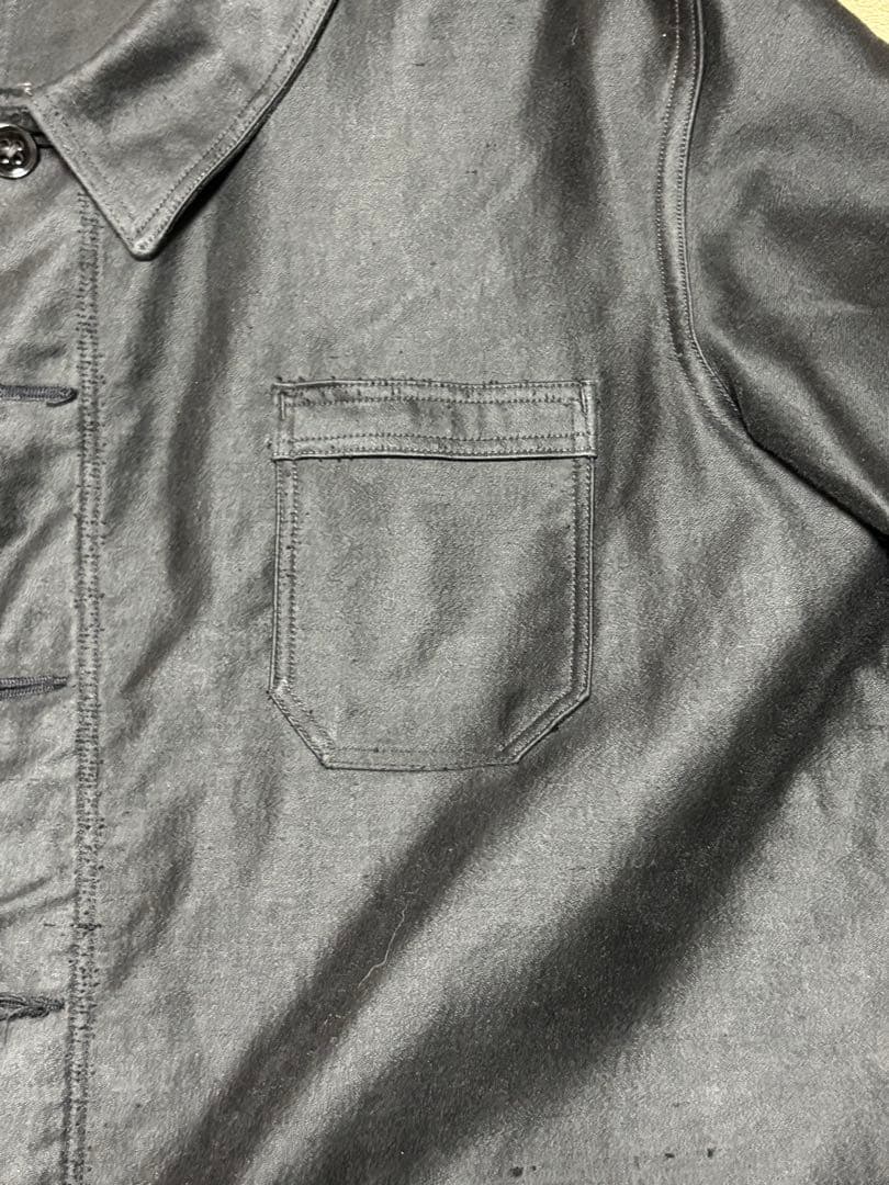 ブラックモールスキンジャケット フレンチヴィンテージ ユーロヴィンテージ