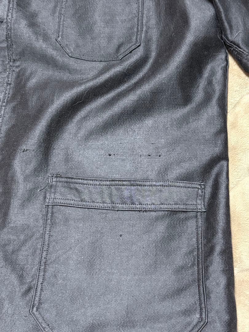 ブラックモールスキンジャケット フレンチヴィンテージ ユーロヴィンテージ