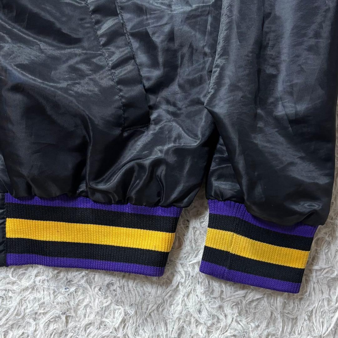 み様　NBA G-III LAKERS レイカーズ　スタジャン　デカロゴ　黒　L