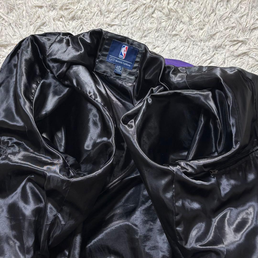 み様　NBA G-III LAKERS レイカーズ　スタジャン　デカロゴ　黒　L