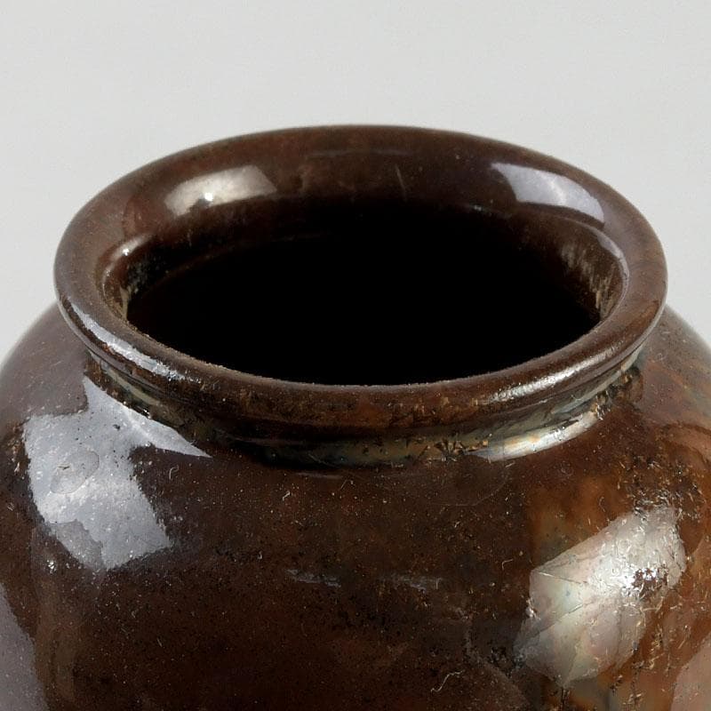 茶道具　平安　万代喜山作　瓢形茶入　仕覆付　共箱　V　9361