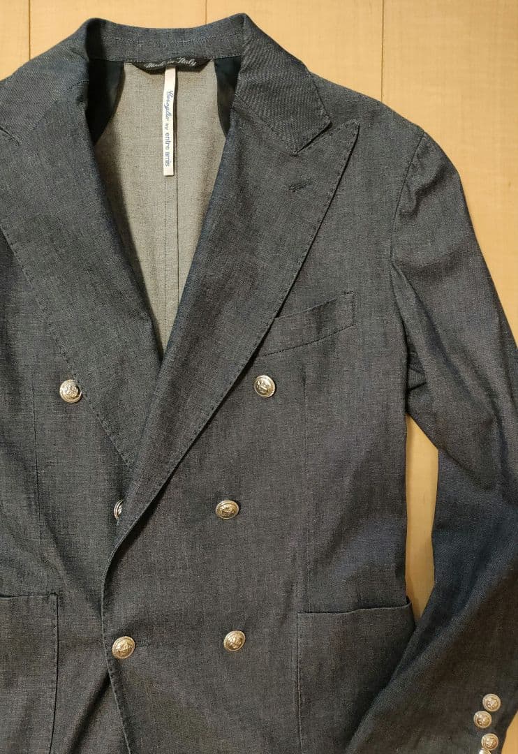 コロリオcoroglioアントレアミイタリアダブルジャケットデニムインディゴ46