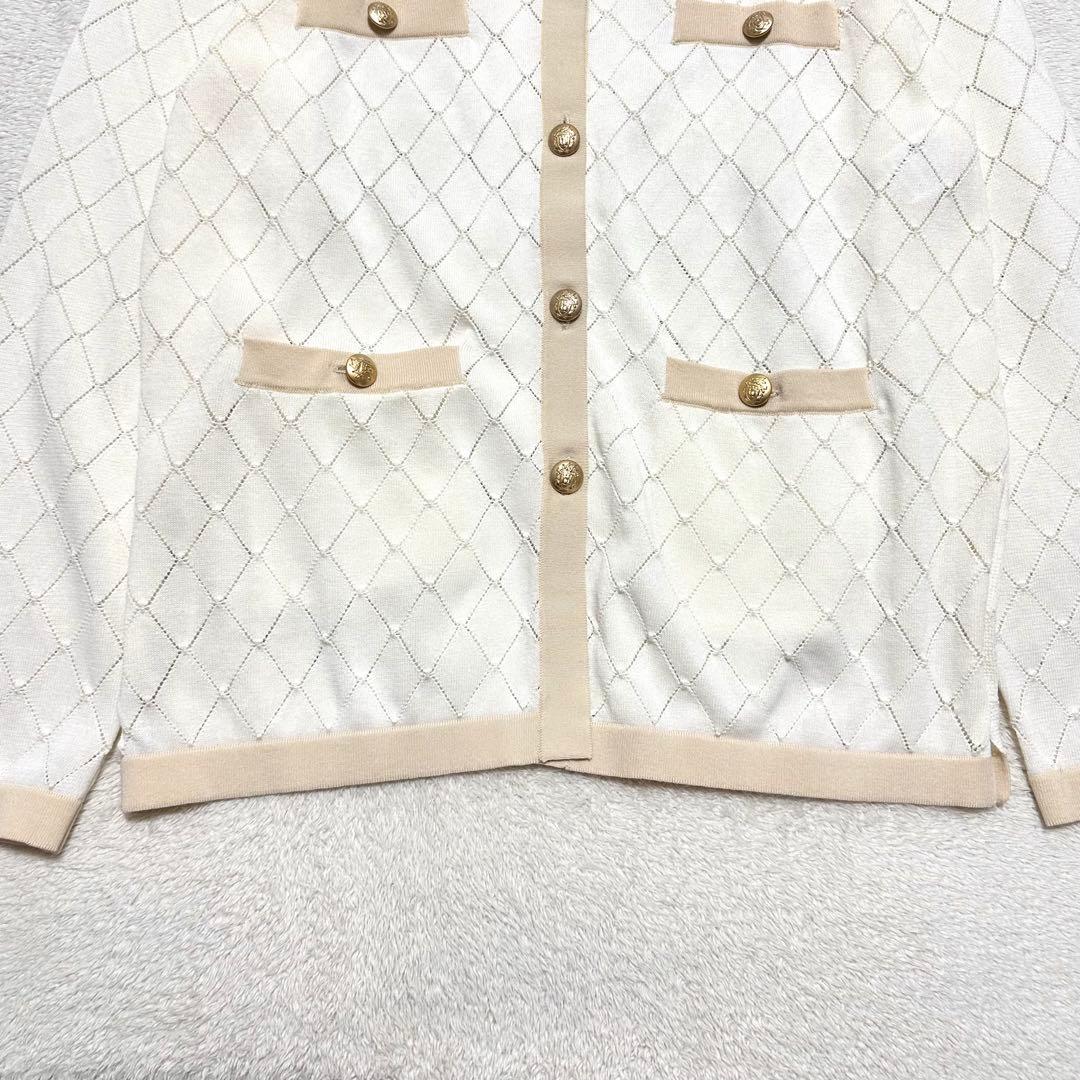 新品未使用 ANAYI 24SS プレイドパターンバイカラーカーディガン 38