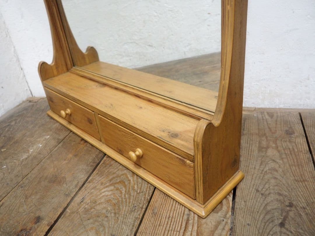 1105 カントリースタイル　スタンドミラー　鏡　姿見　収納棚　壁掛け　ウォール